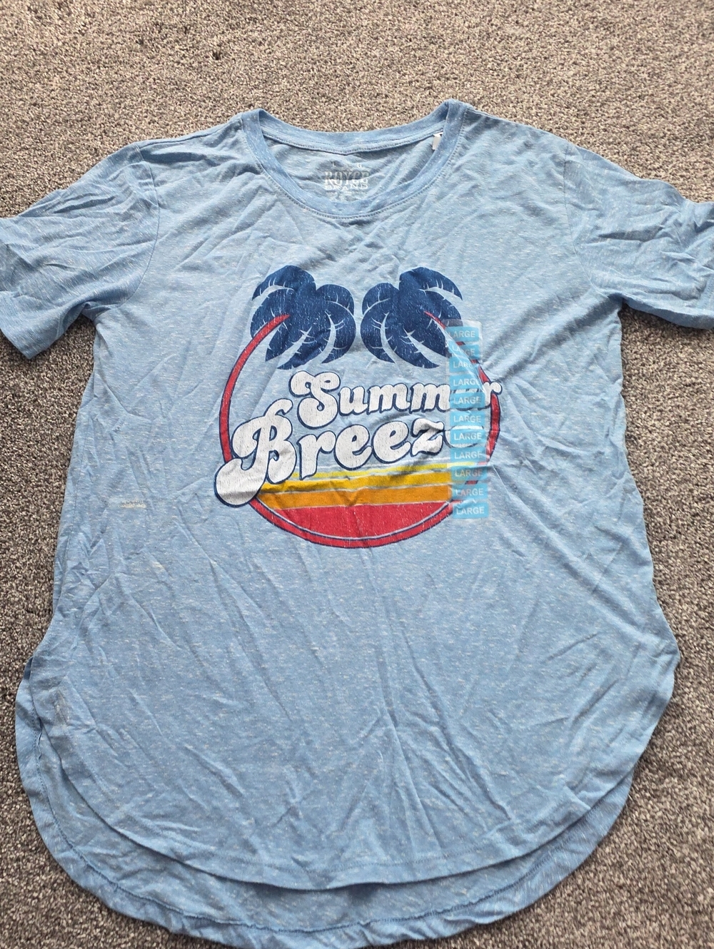 Light Blue "Summ Breeze" Short Sleeve Graphic Tee